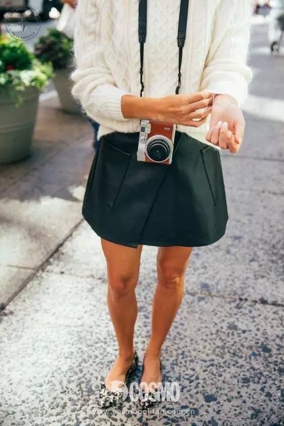 简单大方洋气皮裙,皮裙显瘦穿搭教学