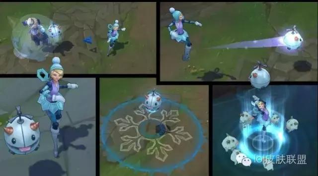 lol手游奥利安娜冰雪节皮肤特效,船长冰雪节皮肤特效