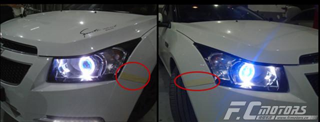 科鲁兹改灯双光透镜,科鲁兹灯光改装恶魔眼