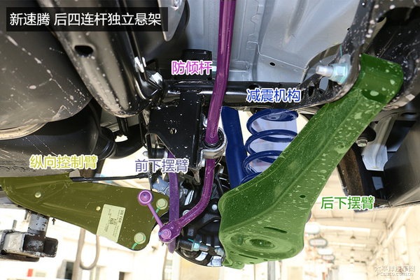 速腾底盘对比迈腾底盘,底盘工整