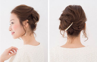 新娘韩式长发盘发发型慢动作教程,发型女2020流行发型盘发简单韩式