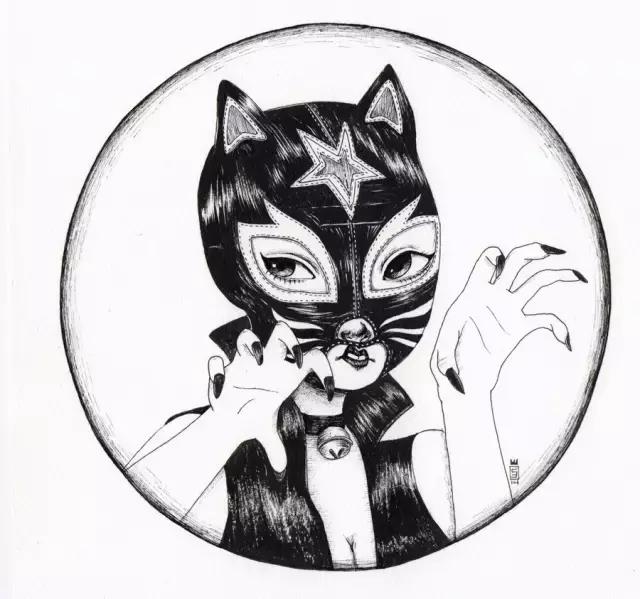 插画魔卡少女樱,插画少女和猫图片