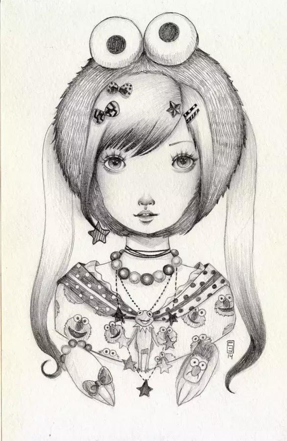 插画魔卡少女樱,插画少女和猫图片