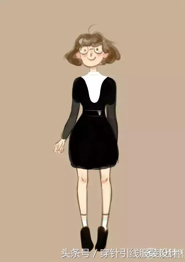 中世纪服装插画,女特工服装插画