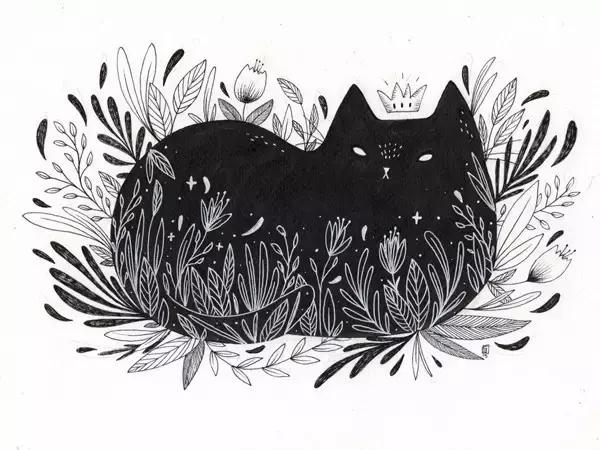 插画魔卡少女樱,插画少女和猫图片