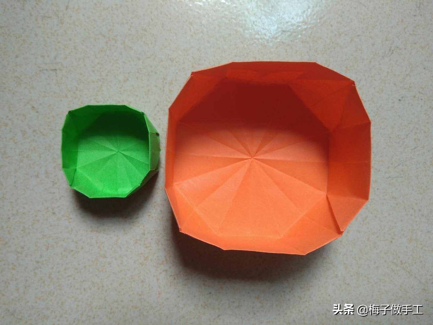 手工纸碗折纸制作,折纸碗最简单的折法