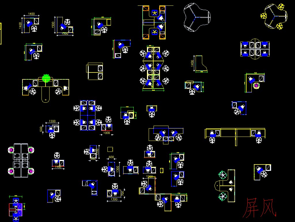 办公室装修设计cad图纸功能分布图,室内设计办公室会议室装修效果图