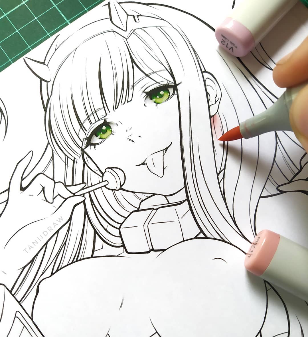 动漫60色马克笔画可爱动漫人物,touchmark马克笔手绘动漫