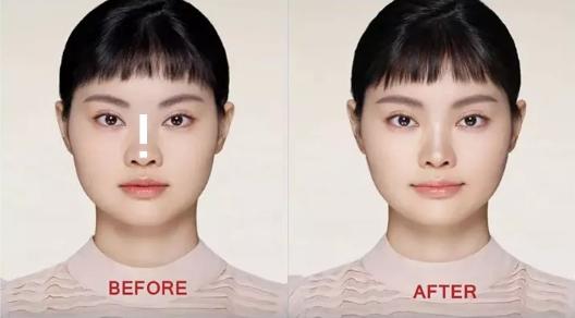 塌鼻子圆脸修容教程,大方脸塌鼻子修容教程