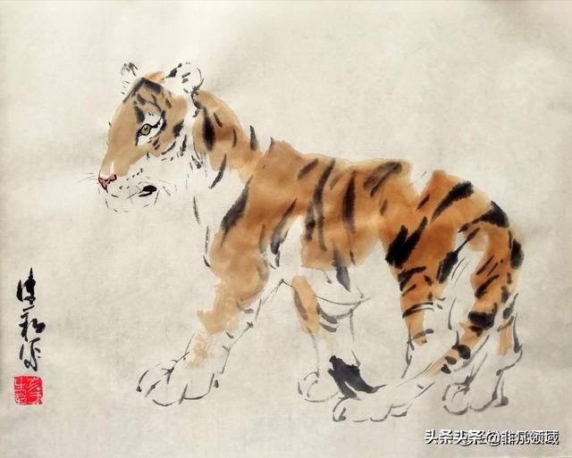 国画老虎画法步骤图,国画老虎画法步骤图解