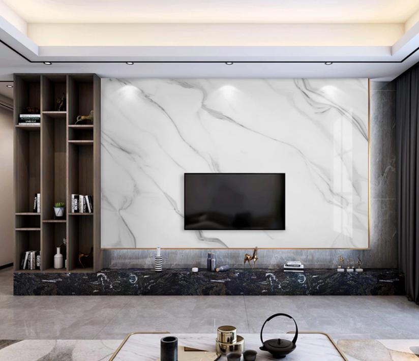 现代简约装修风格石材电视背景墙,石材瓷砖背景墙效果