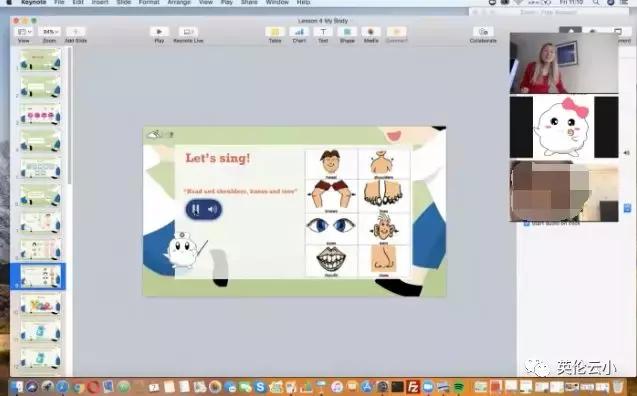 英伦云小学课程实录-认识你自己《Mybody》