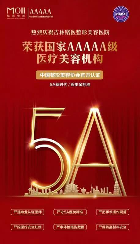 铭医整形谁做得好,中国整形美容协会级别