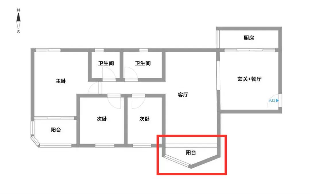 三楼阳台没有下水怎么改造,三房一厅二卫没生活阳台怎么办