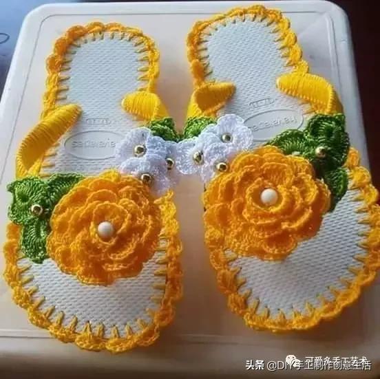 旧鞋底改造钩针鞋教程,手工钩鞋教程春夏季椰子鞋