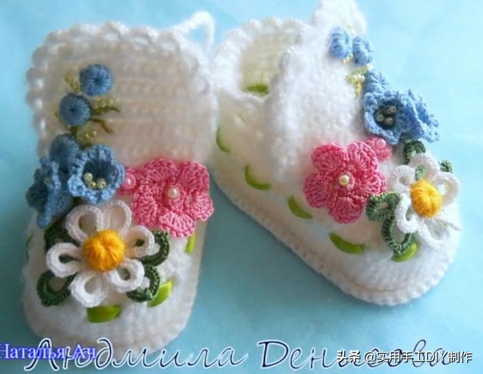 「针织作品」55款美美的蕾丝花朵宝宝鞋子，宝妈们不要错过哦