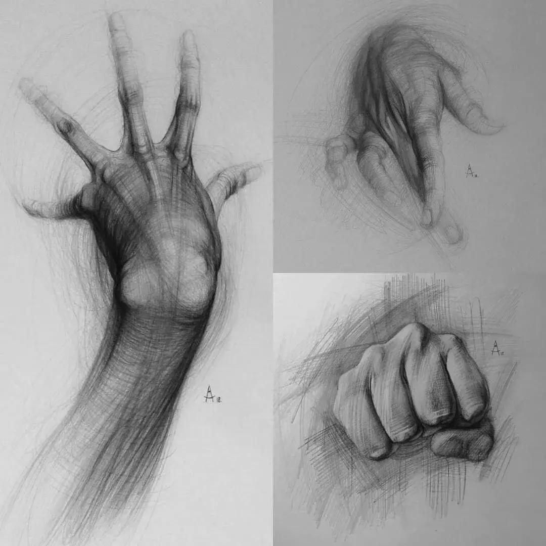 人体彩铅,人体五官彩铅