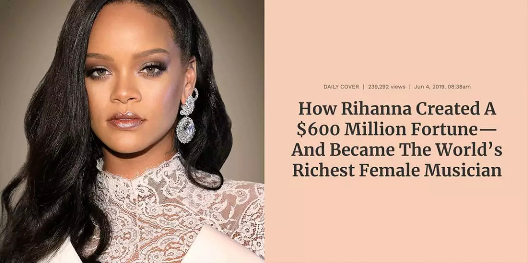 rihanna只靠副业微商赚6个亿,rihanna副业赚多少钱