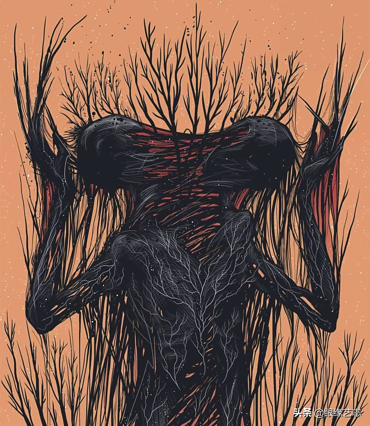 二维宇宙的浓情挣扎：另类的音乐封面插画，穿行暗夜的吟游诗人