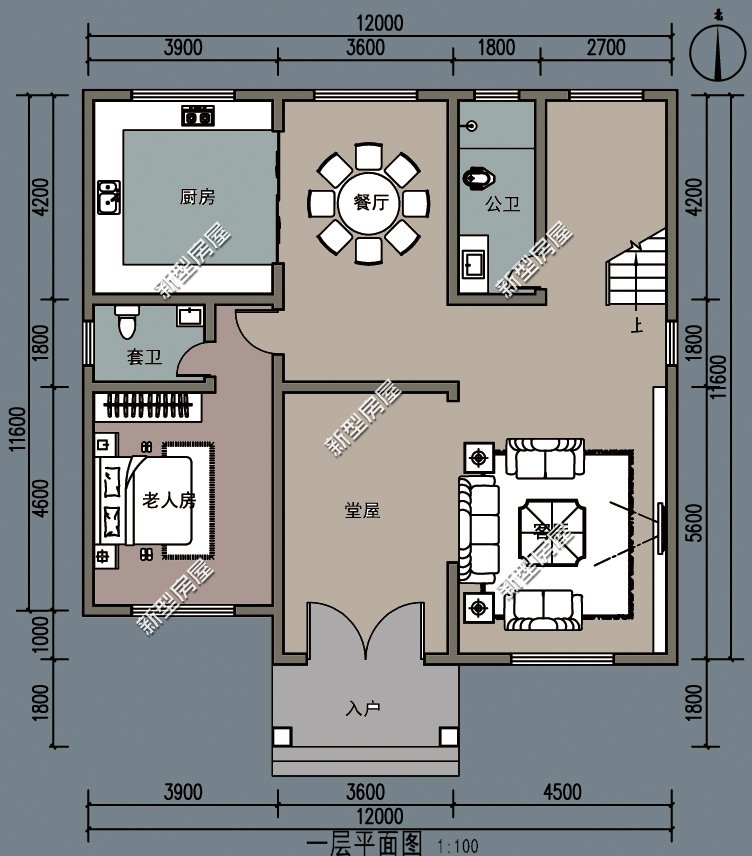 农村什么户型的房子最好,农村建房150平带露台最佳户型