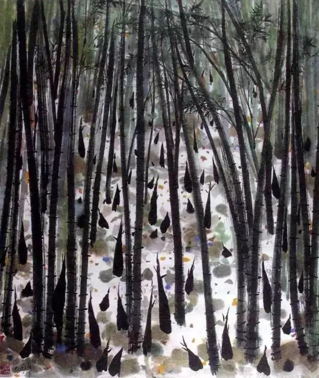吴冠中竹子图,吴冠中画的竹子