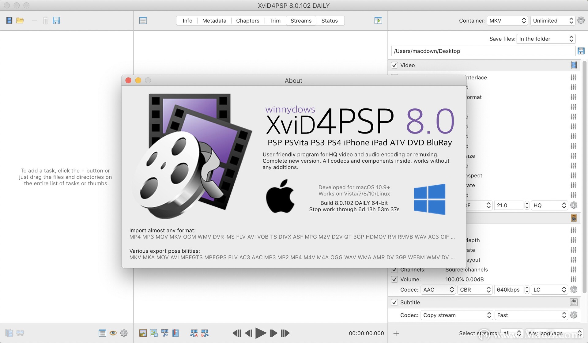 XviD4PSPformac,多媒体文件格式转换器