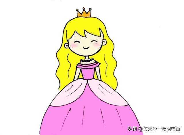 学画可爱的小公主二年级的简笔画,一年级简单的简笔画公主