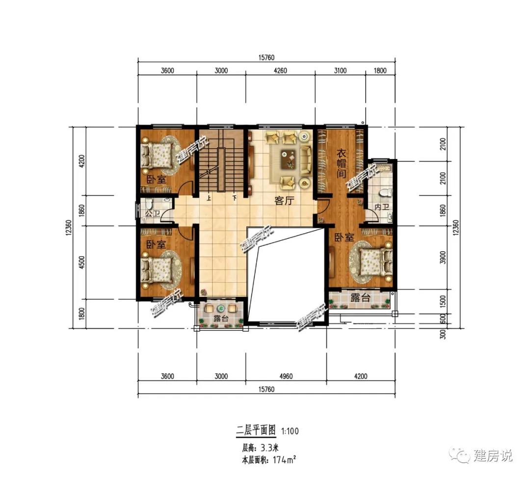 挑空复式别墅怎么设计,复式别墅挑空大客厅