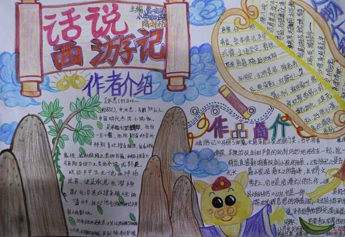 怎样制作西游记手抄报,西游记思维导图手抄报