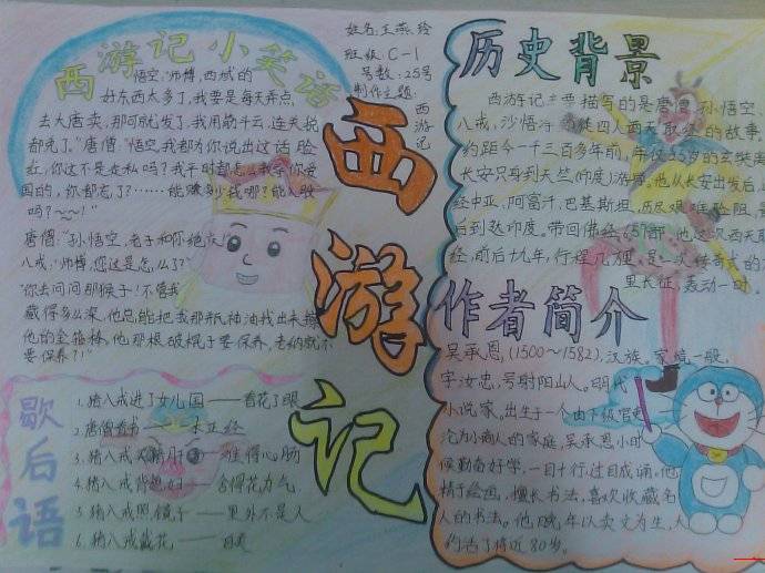 怎样制作西游记手抄报,西游记思维导图手抄报