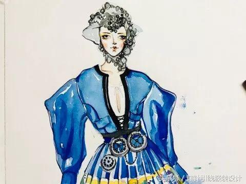 时装效果图手绘,时装手绘效果图夏装