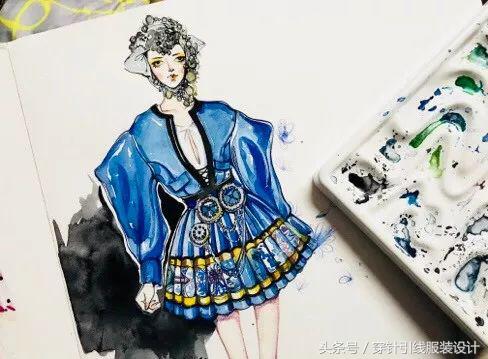 时装效果图手绘,时装手绘效果图夏装