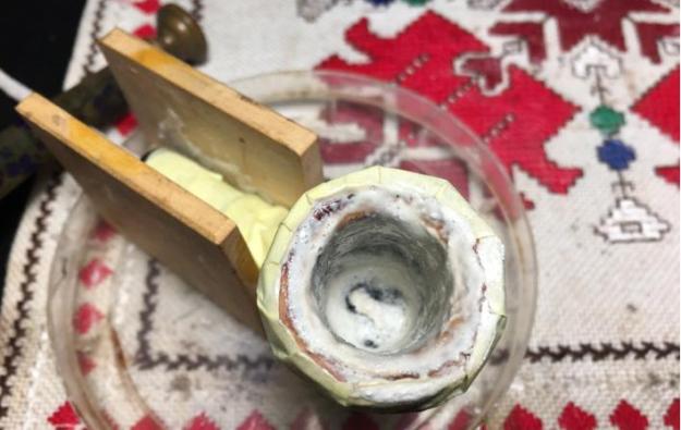 修复牛角烟斗,古董手工烟斗