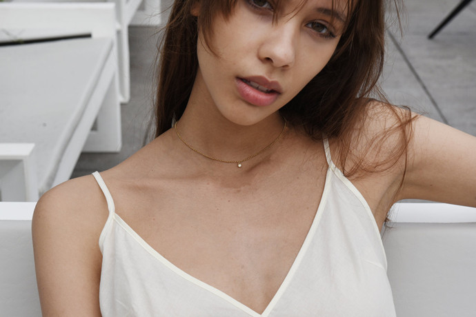 唐嫣同款钻石锁骨项链,唐嫣代言玫瑰金锁骨链