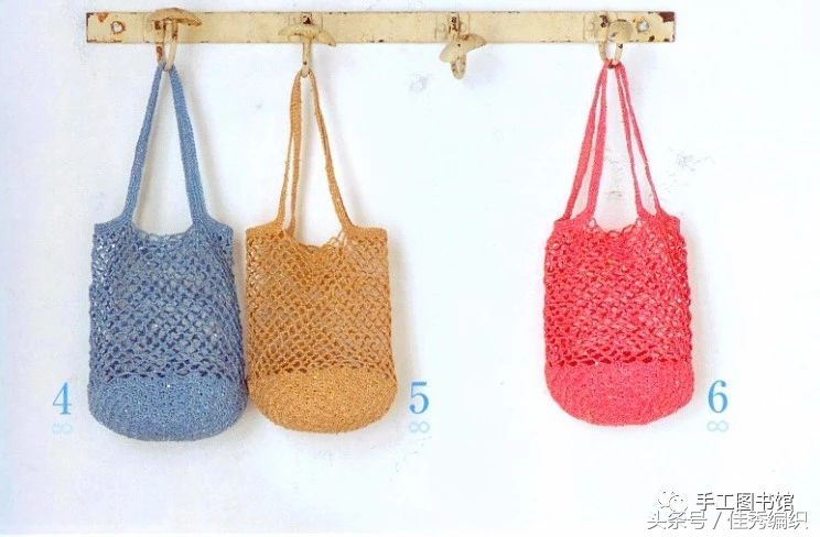 钩针编织网兜图片,钩针网兜包编织教程