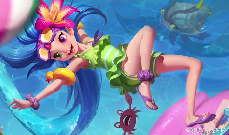 泳池派对女警臻彩皮肤原画,泳池女警炫彩皮肤