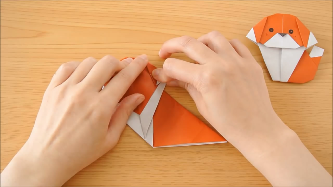 到车请故意小狗折纸教程,幼儿园小班折纸小狗步骤图