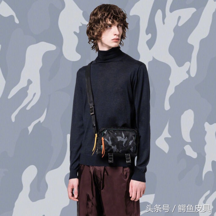 prada迷彩男士手包,prada中古迷彩邮差包