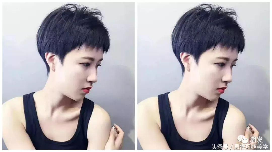 适合圆脸女生露耳朵短发发型,头发少适合的露耳短发发型