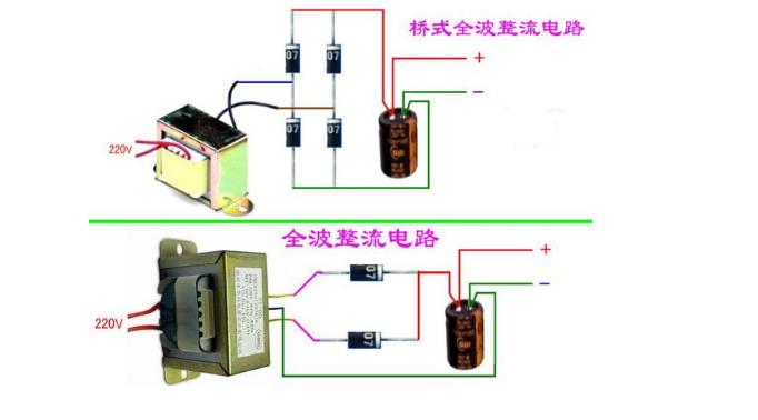 单相半控桥式整流电路实物接线图,桥式整流电路图解大全