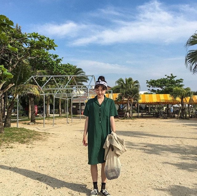 韩系春季穿搭绿色,绿色怎么穿显白又清新