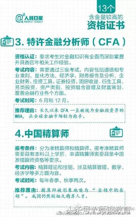 含金量最高的13个证书,含金量最高的证书和收入
