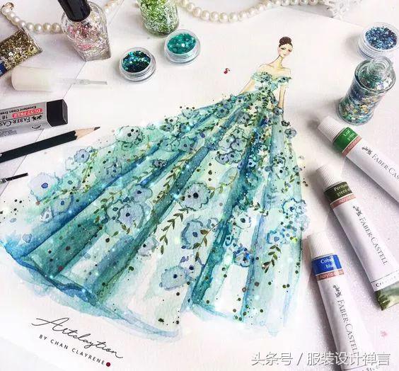 时装手绘｜用指甲油画出高定时装的新加坡女插画师ChanClayrene