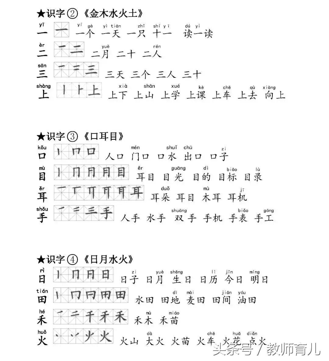 一年级春夏秋冬生字笔顺和组词,一年级语文上册生字笔顺拼音汇总