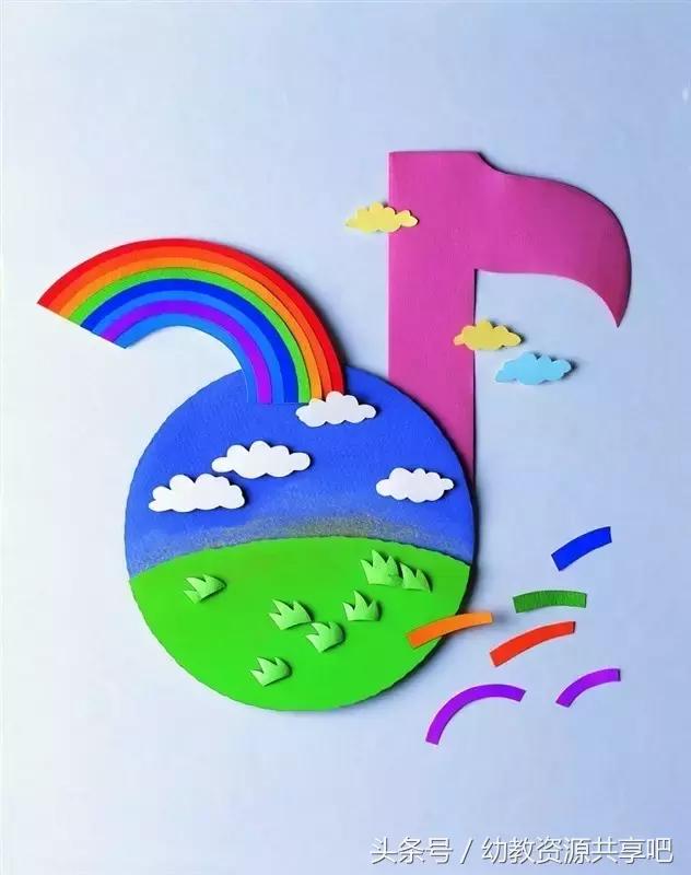 幼儿园粘墙上创意手工简单,幼儿园老师手工粘贴作品