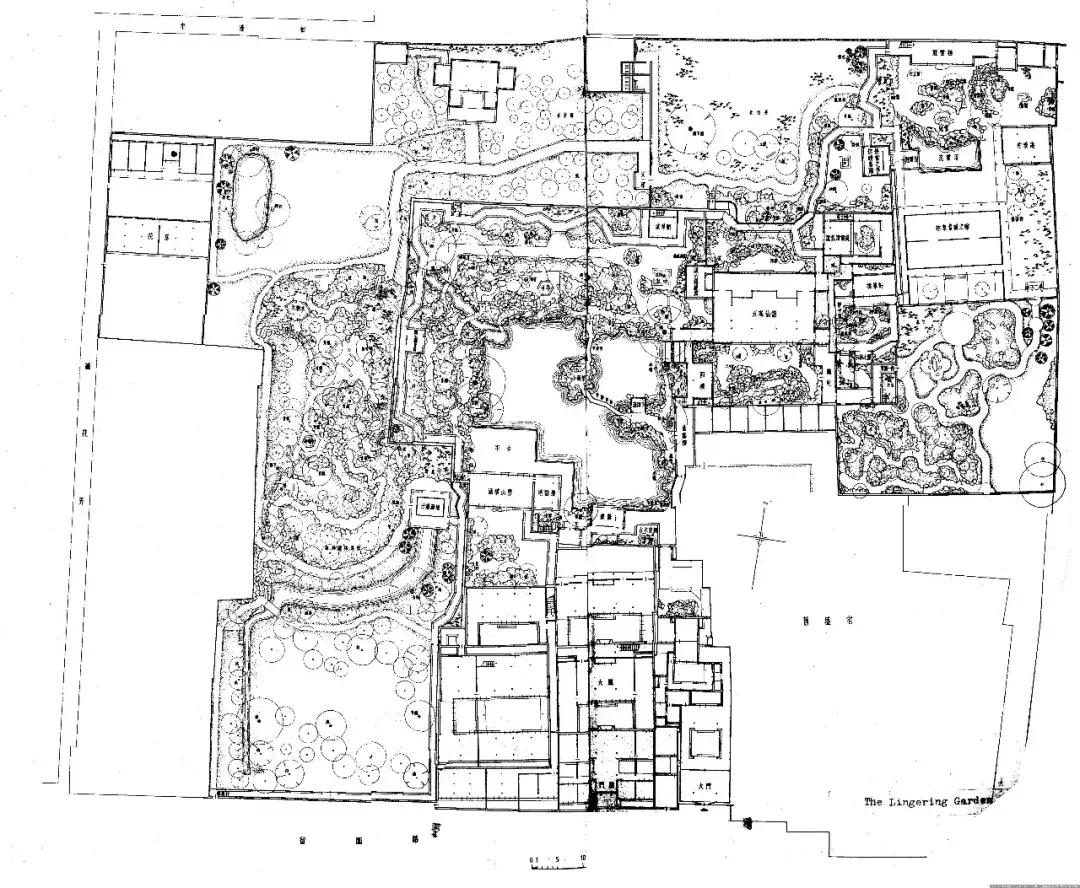 南北方园林造园,中式园林总平面