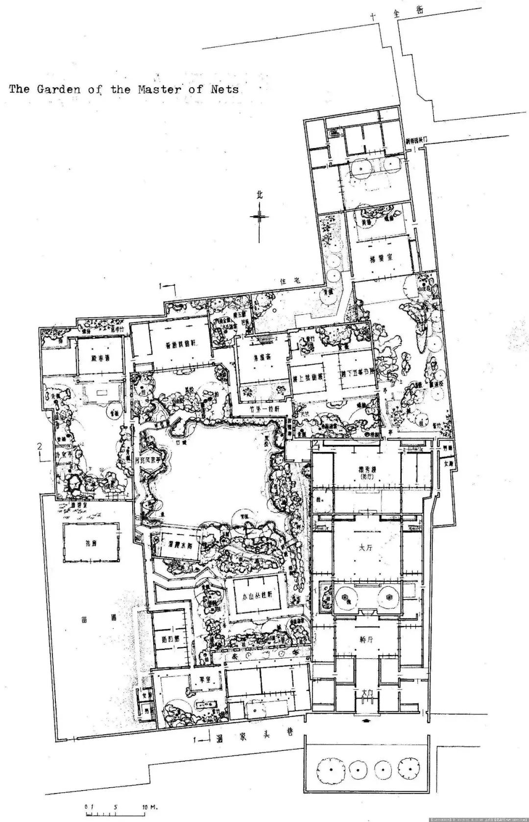 南北方园林造园,中式园林总平面