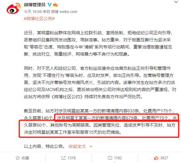 继赵丽颖一方粉丝群被处罚后，王一博一方相关账号也遭处罚