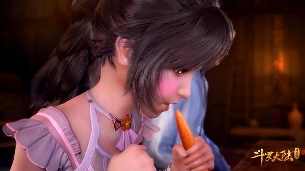 斗罗大陆33集细节：小舞吃着尖尖的胡萝卜，脸红的还像苹果！