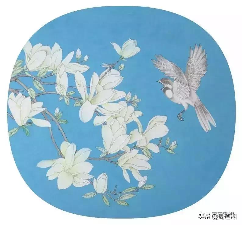 宋人工笔花鸟临摹步骤,工笔花鸟玉兰的画法